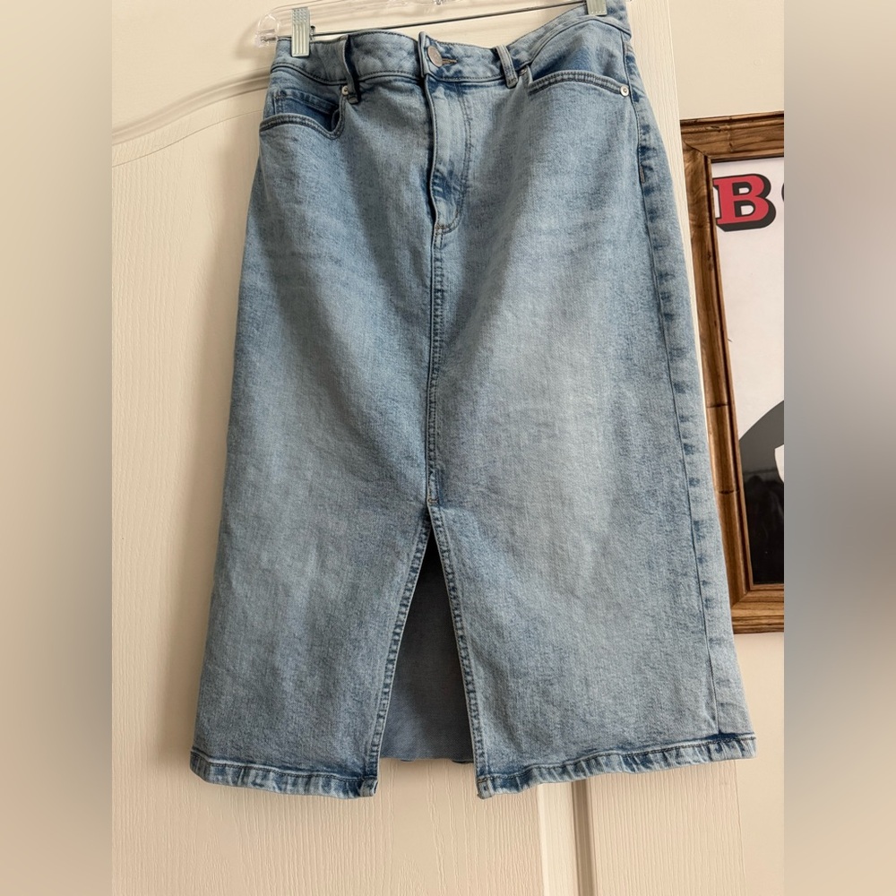LOFT Light Blue Denim Skirt